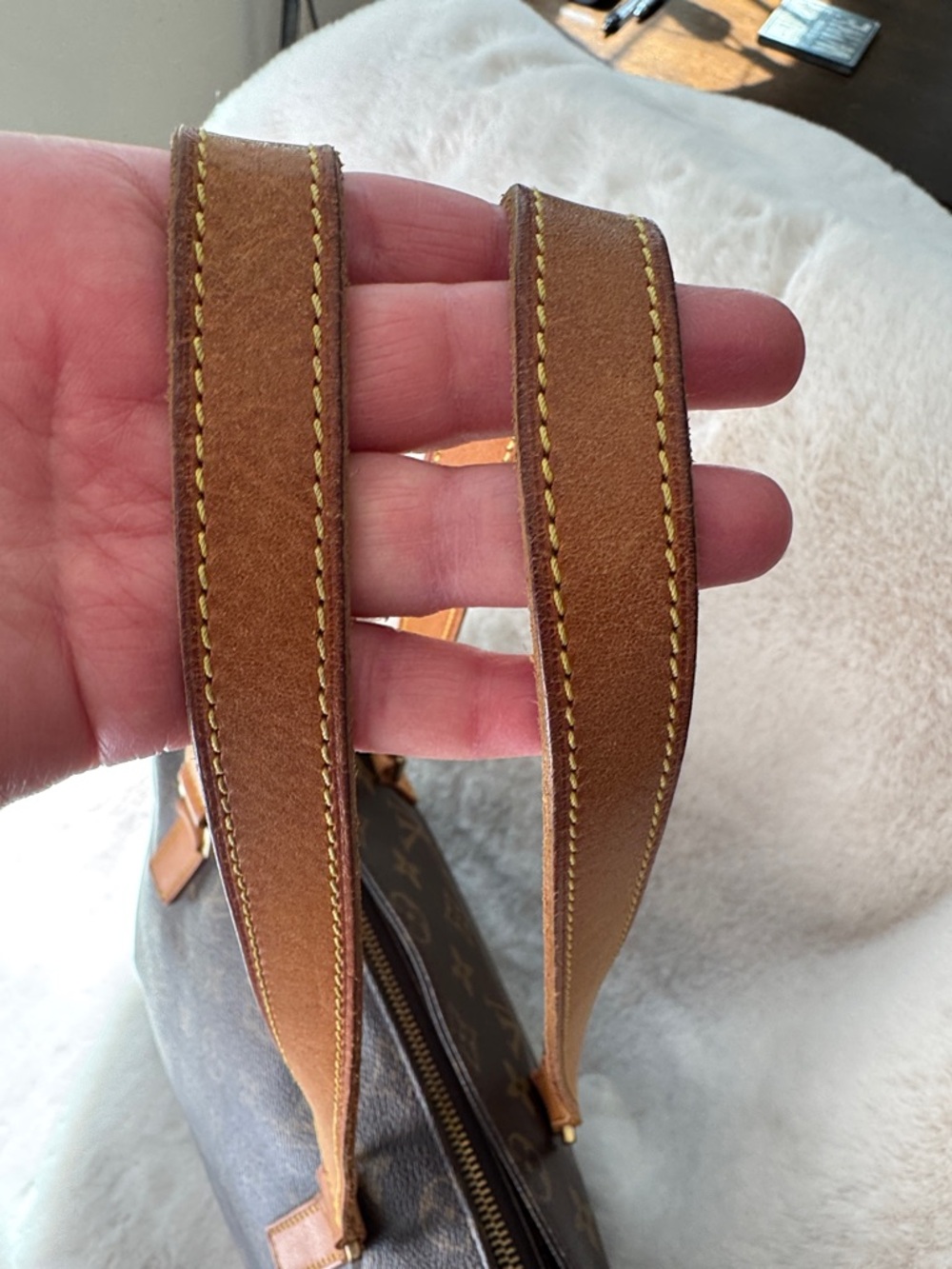 Louis Vuitton Cabas Piano Monogram Canvas shoulder bag with Vachetta trim - Picture 11 of 16
